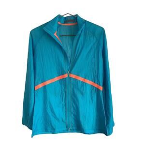 NIKE Phenom Windbreaker Blue Orange Reflected Stripe Jacket M Medium